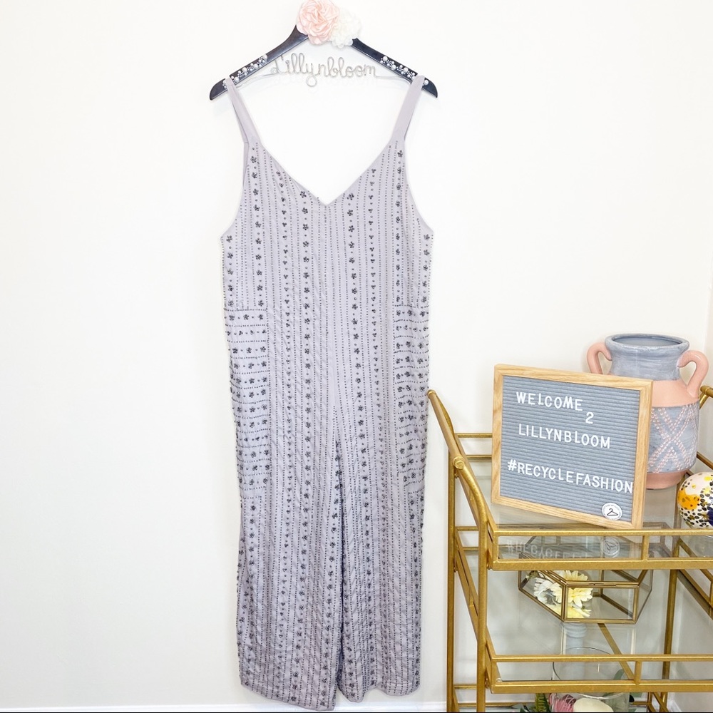 Free People Grace beaded embellished wide jumpsuit - Picture 3 of 6